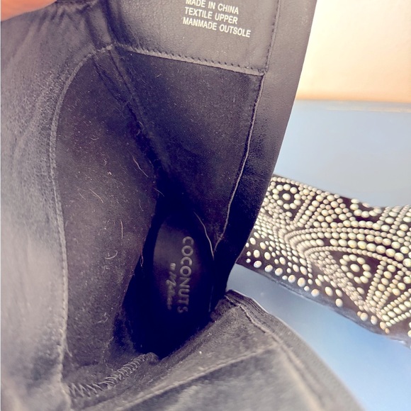 Coconuts by Matisse Black and Silver Studded Heeled Boots - Picture 7 of 9